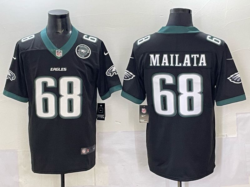 Men Philadelphia Eagles #68 Mailata Black Nike 2025 Limited NFL Jersey 007